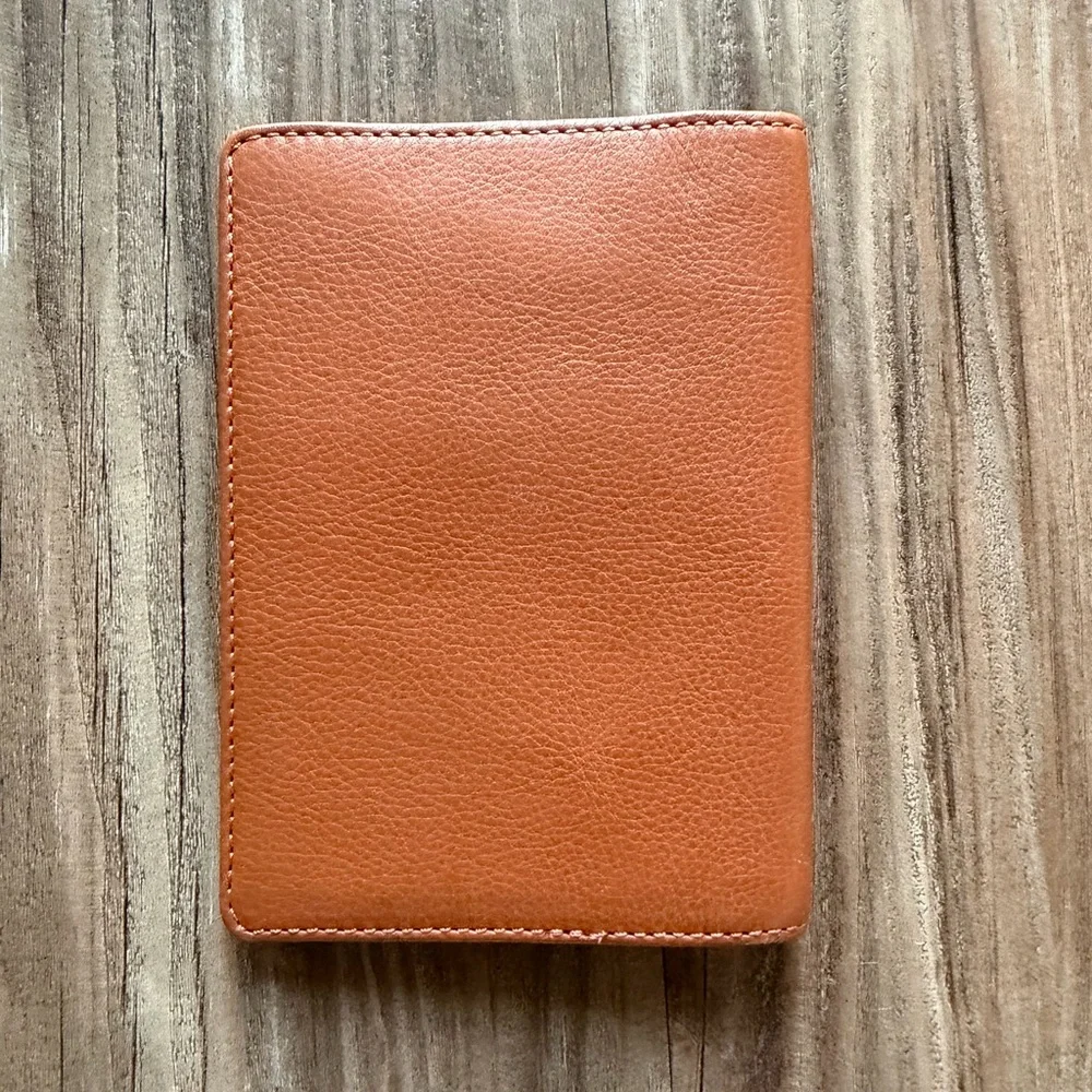 COACH Men's Leather Passport Holder in Tan Brown
